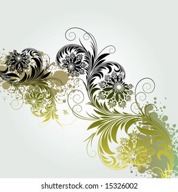 Vector ornament in style of Russian folk art hohloma