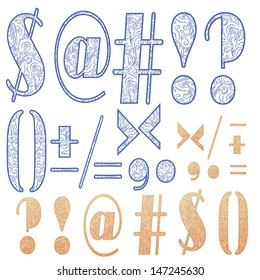 Vector ornament symbols.