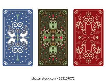 Vector ornament for Tarot cards or playing cards