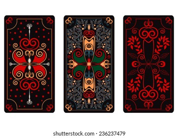 Vector ornament for Tarot cards or playing cards