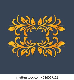 Vector ornament in Victorian style. Ornate baroque element for design, floral decoration. Ornamental lace pattern for wedding invitations, greeting cards