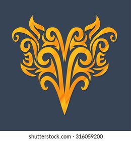 Vector ornament in Victorian style. Ornate baroque element for design, floral decoration. Ornamental lace pattern for wedding invitations, greeting cards