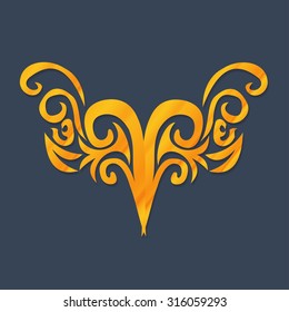 Vector ornament in Victorian style. Ornate baroque element for design, floral decoration. Ornamental lace pattern for wedding invitations, greeting cards