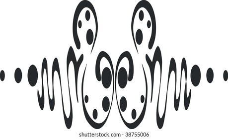 Vector. Ornament vingette in black 02