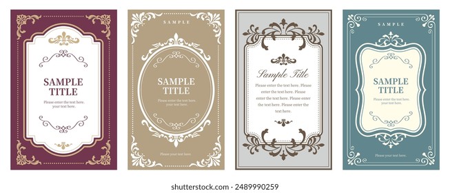 Vector ornament, vintage frames and border. Design elements for packaging design and invitations.