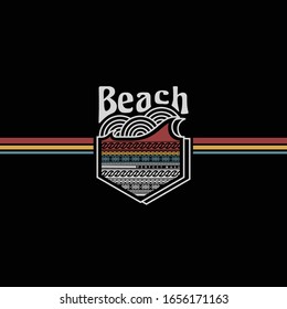 vector ornament wave on beach