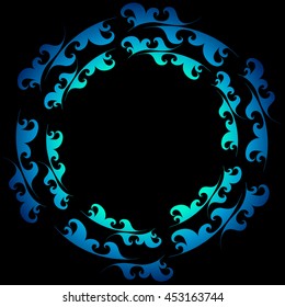 Vector of ornament wave vignette for business card, decorative invitations, logo template frame. Ornate element for design. Blank place for company name and slogan.