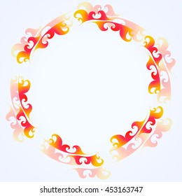 Vector of ornament wave vignette for business card, decorative invitations, logo template frame. Ornate element for design. Blank place for company name and slogan.
