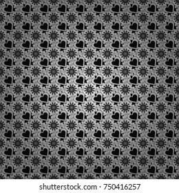 Vector ornament in white, gray and black colors. Embroidery for fashion textile and fabric. Embroidery seamless pattern with abstract diagonal tiles.