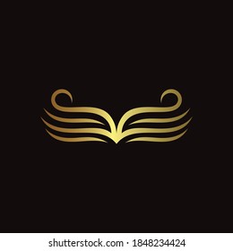 Vector ornament of wings / 2 golden swan for business logo / icon / symbol.