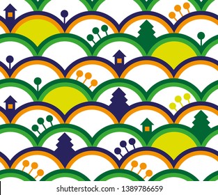 Vector ornamental abstract children seamless pattern, colorful design, vector illustration