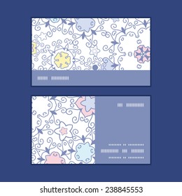 Vector ornamental abstract swirls horizontal stripe frame pattern business cards set