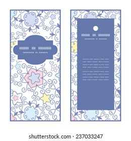 Vector ornamental abstract swirls vertical frame pattern invitation greeting cards set