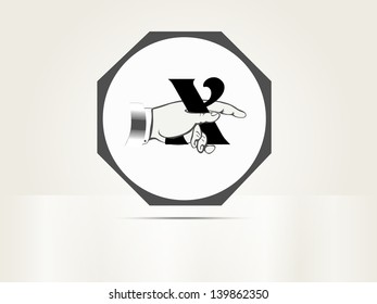 Vector ornamental art deco letter X sign alphabet