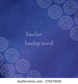 Vector ornamental background in asian style. Watercolor illustration.