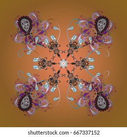 Vector ornamental background for Christmas with decorative snowflakes. Pattern on background. Design.