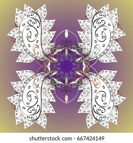 Vector ornamental background for Christmas with decorative snowflakes. Pattern on background. Design.