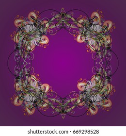 Vector ornamental background for Christmas with decorative snowflakes. Pattern on background. Design.