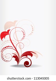 Vector ornamental background with floral elements and swirls