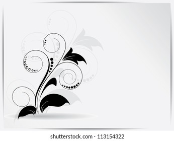 Vector ornamental background with floral elements and swirls