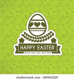 vector ornamental background with Happy Easter logo template