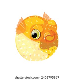 vector ornamental blowfish swiming life character.