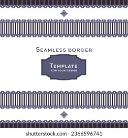 Vector ornamental border frame. Template frame design for greeting card and wedding invitation.
