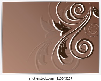 Vector ornamental card with abstract background and swirls