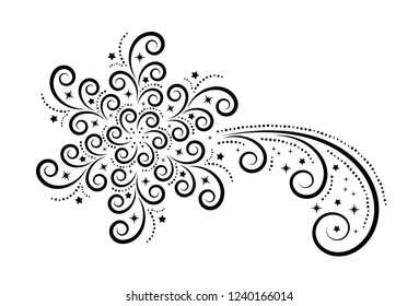 vector ornamental christmas comet isolated on white background