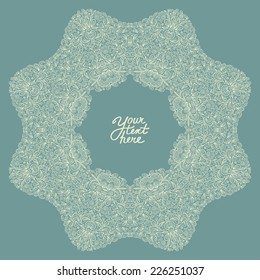 Vector ornamental circle frame. It can be used for card, invitation, poster, banner, fabric design, wedding card.