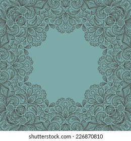 Vector ornamental circle frame. It can be used for card, invitation, poster, banner, fabric design, wedding card.