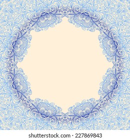 Vector ornamental circle frame. It can be used for card, invitation, poster, banner, fabric design, wedding card.