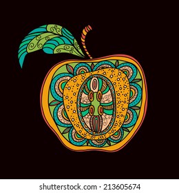 vector ornamental colorful apple