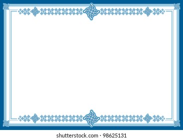 Vector ornamental decorative certificate