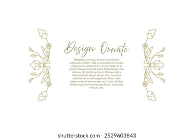 Vector ornamental decorative design. Elegant ornate element for design template, place for text. Luxury east floral border. Lace decor for birthday and greeting card, wedding invitation,certificate.