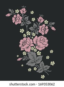 Vector ornamental Decorative elements design,rose bouquet.