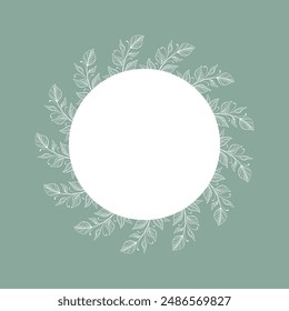 Vector ornamental decorative foliage leaves frame