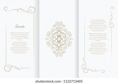 Vector ornamental decorative frame. Elegant ornate element for design template, place for text. Luxury floral border. Lace decor for birthday and greeting card, wedding invitation,certificate.