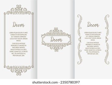 Vector ornamental decorative frame. Elegant ornate element for design template, place for text. Luxury floral border. Lace decor for birthday and greeting card, wedding invitation,certificate.