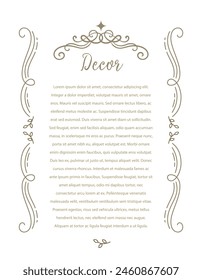 Vector ornamental decorative frame. Elegant ornate element .