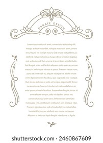 Vector ornamental decorative frame. Elegant ornate element .