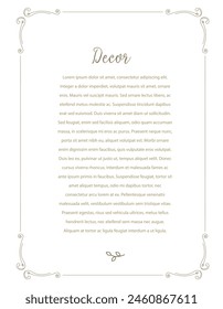Vector ornamental marco decorativo. Elegante elemento ornamentado .