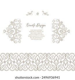 Vector ornamental decorative frame. Elegant ornate element for design template,