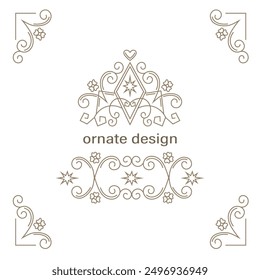 Zierrahmen mit Vektorgrafik. Elegantes Schmuckelement für Designvorlage,