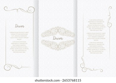 Vector ornamental decorative frame. Elegant ornate element for design template, place for text. Luxury floral border. Lace decor for birthday and greeting card, wedding invitation,certificate.