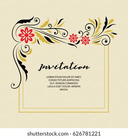 Vector  ornamental  decorative frame. Elegant ornate  element for design template, place for text. Luxury floral border. Lace decor for birthday and greeting card, wedding invitation,certificate.
