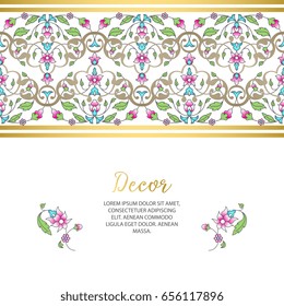 Vector  ornamental  decorative frame. Elegant ornate  element for design template, place for text. Luxury floral border. Lace decor for birthday and greeting card, wedding invitation,certificate.