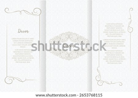 Vector ornamental decorative frame. Elegant ornate element for design template, place for text. Luxury floral border. Lace decor for birthday and greeting card, wedding invitation,certificate.
