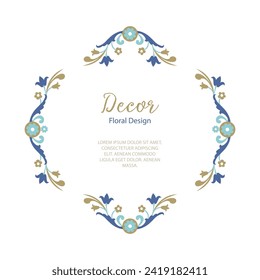 Vector ornamental decorative frame. Luxury east floral border.