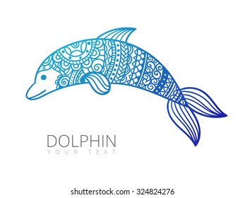 Vector ornamental dolphin illustration.
